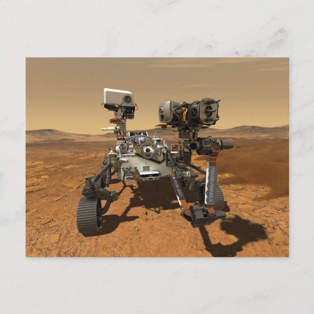 Ausdauerrenderung auf der Oberfläche von Mars. Postkarte (Vorderseite)