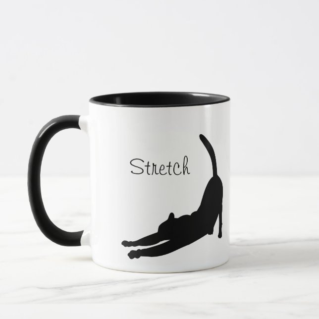 Ausdehnen der Katze Silhouette-Tasse Tasse (Links)