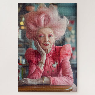 Ausdruck der Liebe Kuss zeitloser Gnade in Rosa Puzzle