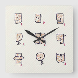 Ausdruck Quadratische Wanduhr