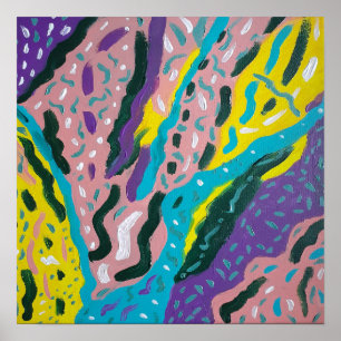 Ausdrückliche Abstrakte Farbe in mehrfarbigen Farb Poster