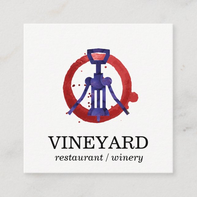 Ausdrückliche Pinselstriche / Weinöffnung Quadratische Visitenkarte (Vorderseite)