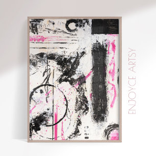 Ausdrückliches Wabi sabi abstraktes Schwarz-Bild Poster