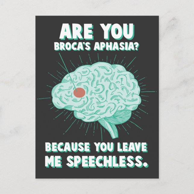 Ausdrucksfähiges Aphasie Psychologie Sprachbehinde Postkarte (Vorderseite)