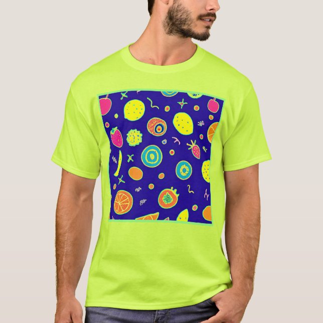 Ausdrucksfähiges Neon Fruit Artistry Pattern T-Shirt (Vorderseite)