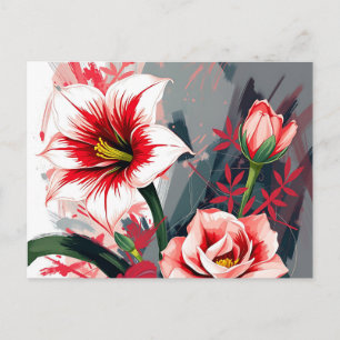 Ausdrucksstarke Abstrakte Kunst von Amaryllis und Postkarte
