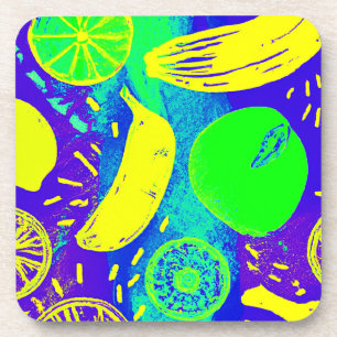 Ausdrucksstarke Frucht Neon Color Muster Art Getränkeuntersetzer