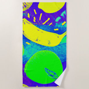 Ausdrucksstarke Frucht Neon Color Muster Art Strandtuch