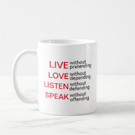 Ausdrucksstarke Tasse live, Liebe, Hören, Sprechen