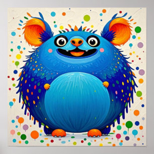 Ausdrucksstarkes abstraktes Tierkunst-Design farbe Poster