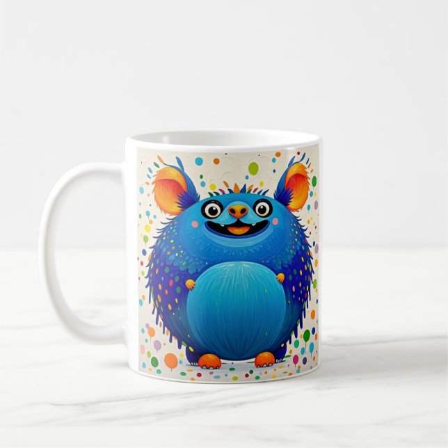 Ausdrucksstarkes abstraktes Tierkunstdesign bunt Kaffeetasse (Links)