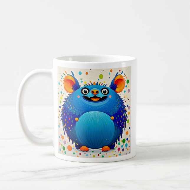 Ausdrucksstarkes abstraktes Tierkunstdesign bunt Kaffeetasse (Links)