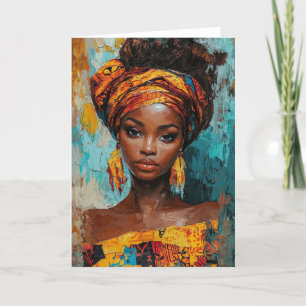 Ausdrucksstarkes afrikanisch Inspiriert Portrait Dankeskarte