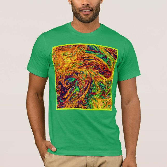 Ausdrucksstarkes, lebendiges Farbmuster T-Shirt (Vorderseite)