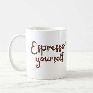 Ausdruckst sich selbst niedliche Typografie Kaffeetasse