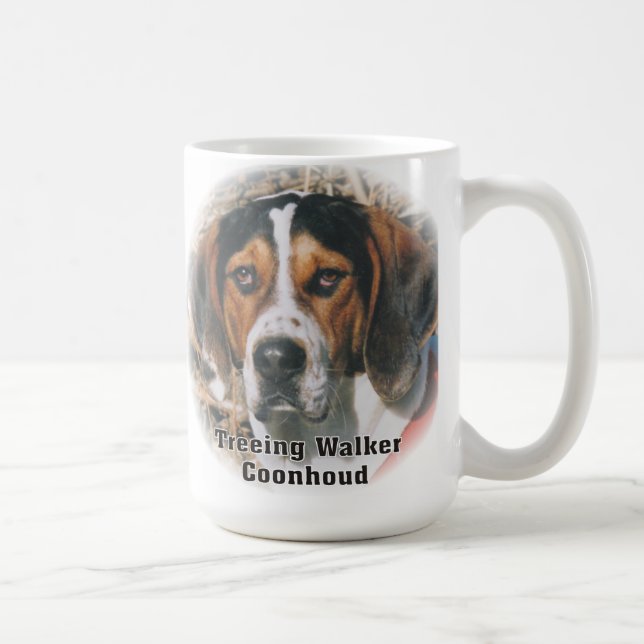 Ausdrucksvolle Treeing Wanderercoonhound-Tasse Tasse (Rechts)