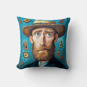 Ausdrucksvolles Portrait Bearded Man in Van Gogh S Kissen