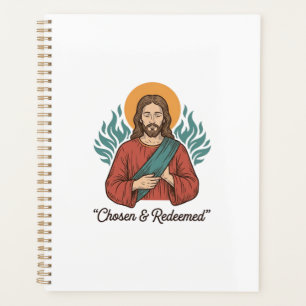 Auserwählt und Erlöst Christliches Vintage-Jesus-T Planer