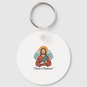 Auserwählt und Erlöst Christliches Vintage-Jesus-T Schlüsselanhänger