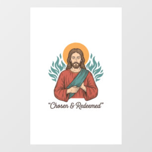 Auserwähltes und Erlöstes Christliches Vintage-Jes Fensteraufkleber