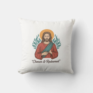Auserwähltes und Erlöstes Christliches Vintage-Jes Kissen