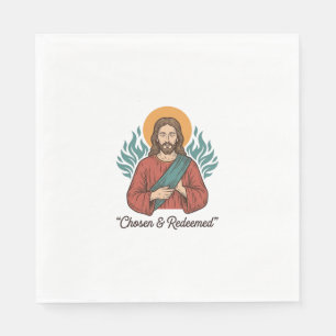 Auserwähltes und Erlöstes Christliches Vintage-Jes Serviette