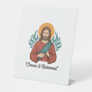 Auserwähltes und Erlöstes Christliches Vintage-Jes Sockelschild