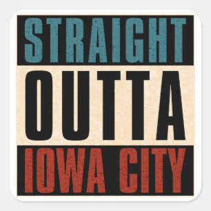 Ausfahrt Iowa Stadt Iowa IA Quadratischer Aufkleber