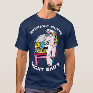 Ausfahrt Nachtschicht Sonnenblume Einhorn T-Shirt
