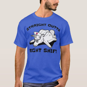 Ausfahrt Nachtschicht Sonnenblume Einhorn T-Shirt