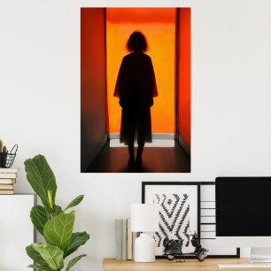 Ausfahrt Orange - Frische Silhouette Kunst, Kultur Poster