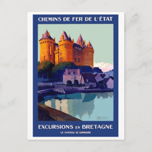 Ausflüge in die Bretagne, Frankreich, Schloss Comb Postkarte