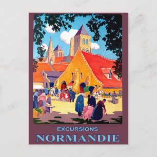 Ausflüge in die Normandie, Frankreich, Vintage-Rei Postkarte