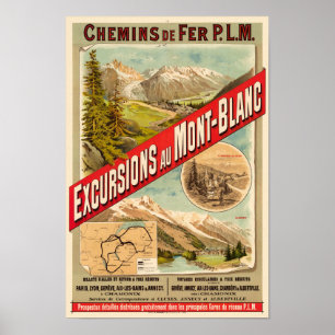 Ausflüge zum Mont-Blanc Vintage Poster 1889