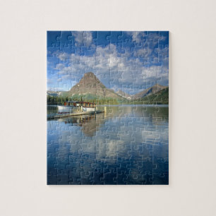 Ausflugsschiff am Two Medicine Lake im Gletscher Puzzle