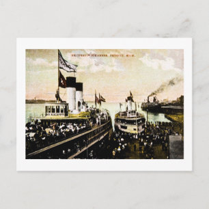 Ausflugsschiffe, Detroit, Michigan Postkarte