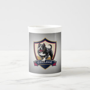 Ausführen des PitBull-Uni-Logos Prozellantasse