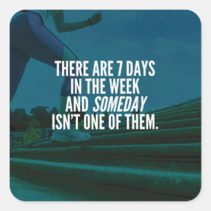 Ausführen Motivierend Wörter Quadratischer Aufkleber