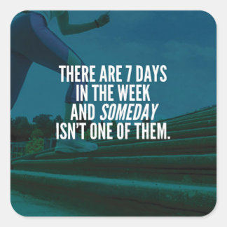 Ausführen Motivierend Wörter Quadratischer Aufkleber