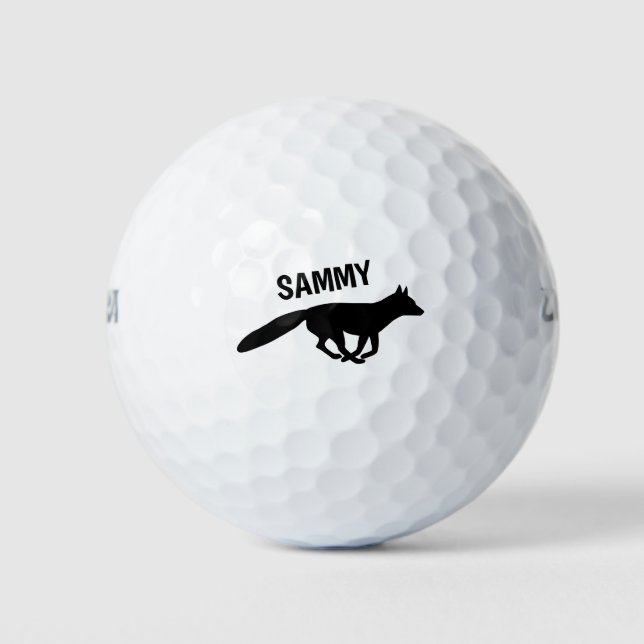 Ausführen von Fox-Silhouette mit Personalisiertem  Golfball (Vorderseite)