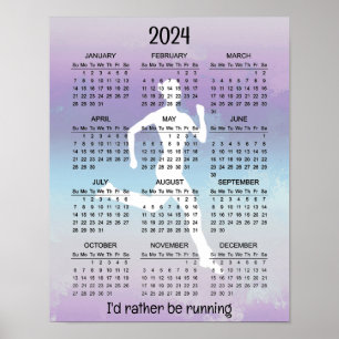 Ausführen von Joggen Design 2024 Calendar Poster