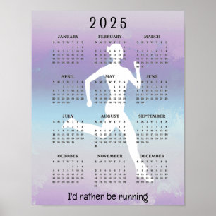 Ausführen von Joggen Design 2025 Calendar Poster