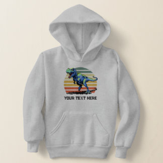 Ausführen von T-Rex benutzerdefinierten Text Kids  Hoodie