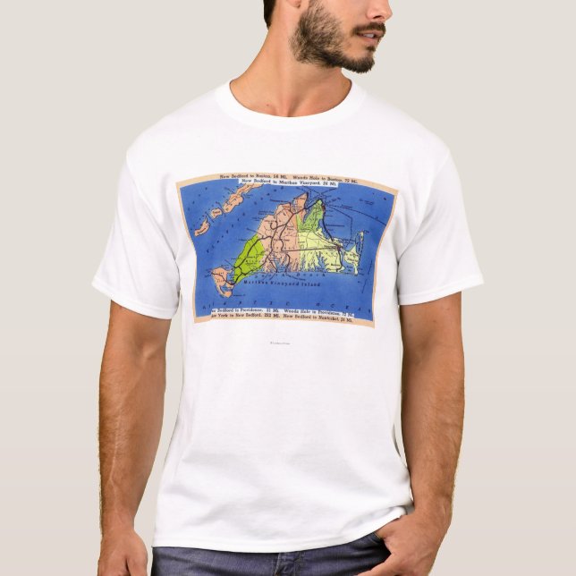 Ausführliche Karte der Insel T-Shirt (Vorderseite)