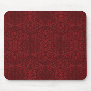 Ausführliche rote Blumentapete Mousepad