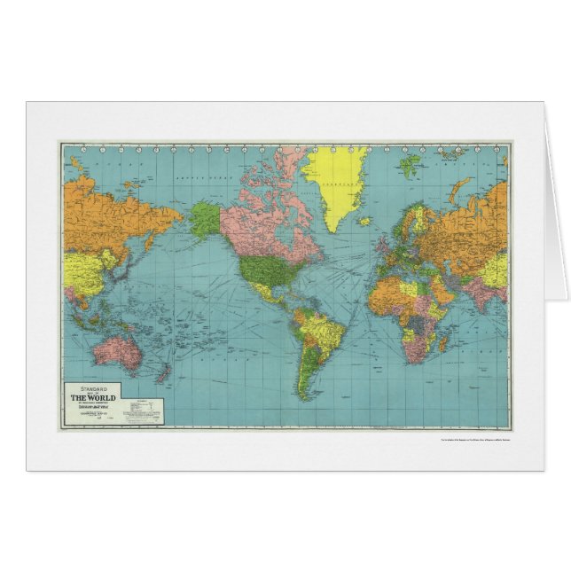 Ausführliche WWII Weltkarte 1942 (Vorderseite (Horizontal))