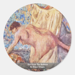 Ausgang aus der Badewanne von Edgar Degas Runder Aufkleber