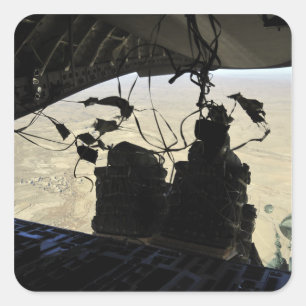 Ausgang des Containerzustellsystems Quadratischer Aufkleber