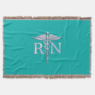 Ausgebildete Krankenschwester RNCaduceus auf Decke