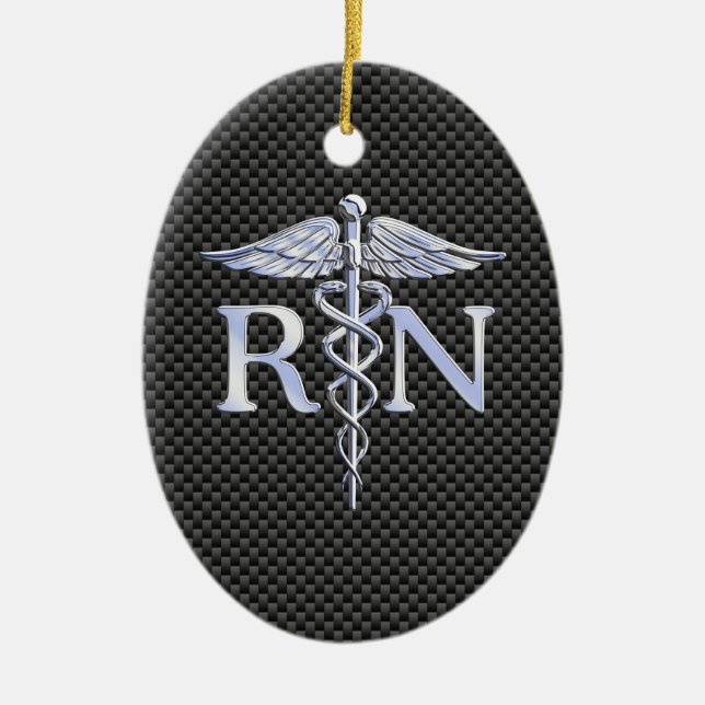 Ausgebildete Krankenschwester RNCaduceus Keramik Ornament (Vorne)